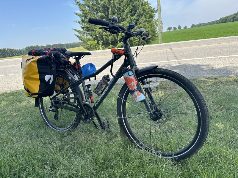 my new bike with cargo from recent bikepacking trip